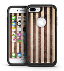 Antique Cocoa and Tan Vertical Stripes - iPhone 7 or 7 Plus Commuter Case Skin Kit
