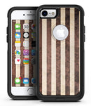 Antique Cocoa and Tan Vertical Stripes - iPhone 7 or 7 Plus Commuter Case Skin Kit