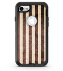 Antique Cocoa and Tan Vertical Stripes - iPhone 7 or 8 OtterBox Case & Skin Kits