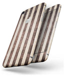 Antique Cocoa and Tan Vertical Stripes - Skin-kit for the iPhone 8 or 8 Plus