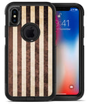 Antique Cocoa and Tan Vertical Stripes - iPhone X OtterBox Case & Skin Kits