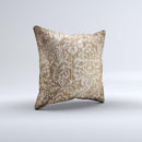 Antique Floral Lace Pattern Ink-Fuzed Decorative Throw Pillow