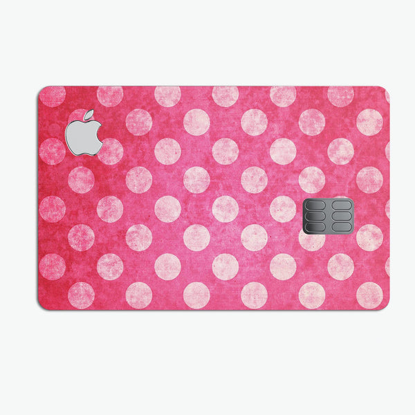 Antique Magenta and Pink Polkadotted Pattern - Premium Protective Decal Skin-Kit for the Apple Credit Card