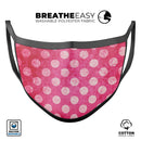 Antique Magenta and Pink Polkadotted Pattern - Made in USA Mouth Cover Unisex Anti-Dust Cotton Blend Reusable & Washable Face Mask with Adjustable Sizing for Adult or Child