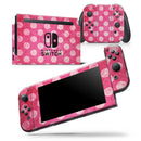 Antique Magenta and Pink Polkadotted Pattern - Skin Wrap Decal for Nintendo Switch Lite Console & Dock - 3DS XL - 2DS - Pro - DSi - Wii - Joy-Con Gaming Controller