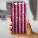 Antique Magenta and Pink Vertical Stripes iPhone 6/6s or 6/6s Plus 2-Piece Hybrid INK-Fuzed Case