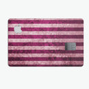 Antique Magenta and Pink Vertical Stripes - Premium Protective Decal Skin-Kit for the Apple Credit Card