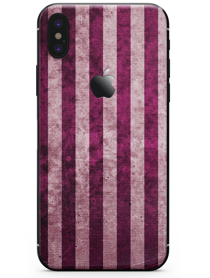 Antique Magenta and Pink Vertical Stripes - iPhone X Skin-Kit