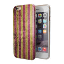 Antique Maroon and Mustard Vertical Stripes iPhone 6/6s or 6/6s Plus 2-Piece Hybrid INK-Fuzed Case