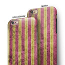 Antique Maroon and Mustard Vertical Stripes iPhone 6/6s or 6/6s Plus 2-Piece Hybrid INK-Fuzed Case