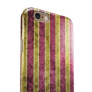 Antique Maroon and Mustard Vertical Stripes iPhone 6/6s or 6/6s Plus 2-Piece Hybrid INK-Fuzed Case