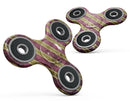 Antique Maroon and Mustard Vertical Stripes Full-Body Fidget Spinner Skin-Kit