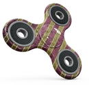 Antique Maroon and Mustard Vertical Stripes Full-Body Fidget Spinner Skin-Kit