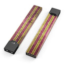 Antique Maroon and Mustard Vertical Stripes - Premium Decal Protective Skin-Wrap Sticker compatible with the Juul Labs vaping device