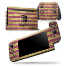 Antique Maroon and Mustard Vertical Stripes - Skin Wrap Decal for Nintendo Switch Lite Console & Dock - 3DS XL - 2DS - Pro - DSi - Wii - Joy-Con Gaming Controller