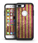 Antique Maroon and Mustard Vertical Stripes - iPhone 7 or 7 Plus Commuter Case Skin Kit