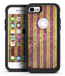 Antique Maroon and Mustard Vertical Stripes - iPhone 7 or 7 Plus Commuter Case Skin Kit
