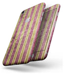 Antique Maroon and Mustard Vertical Stripes - Skin-kit for the iPhone 8 or 8 Plus