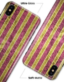 Antique Maroon and Mustard Vertical Stripes - iPhone X Clipit Case