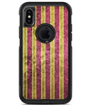 Antique Maroon and Mustard Vertical Stripes - iPhone X OtterBox Case & Skin Kits