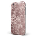 Antique Marron Floral Damask Pattern iPhone 6/6s or 6/6s Plus 2-Piece Hybrid INK-Fuzed Case