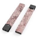 Antique Marron Floral Damask Pattern - Premium Decal Protective Skin-Wrap Sticker compatible with the Juul Labs vaping device