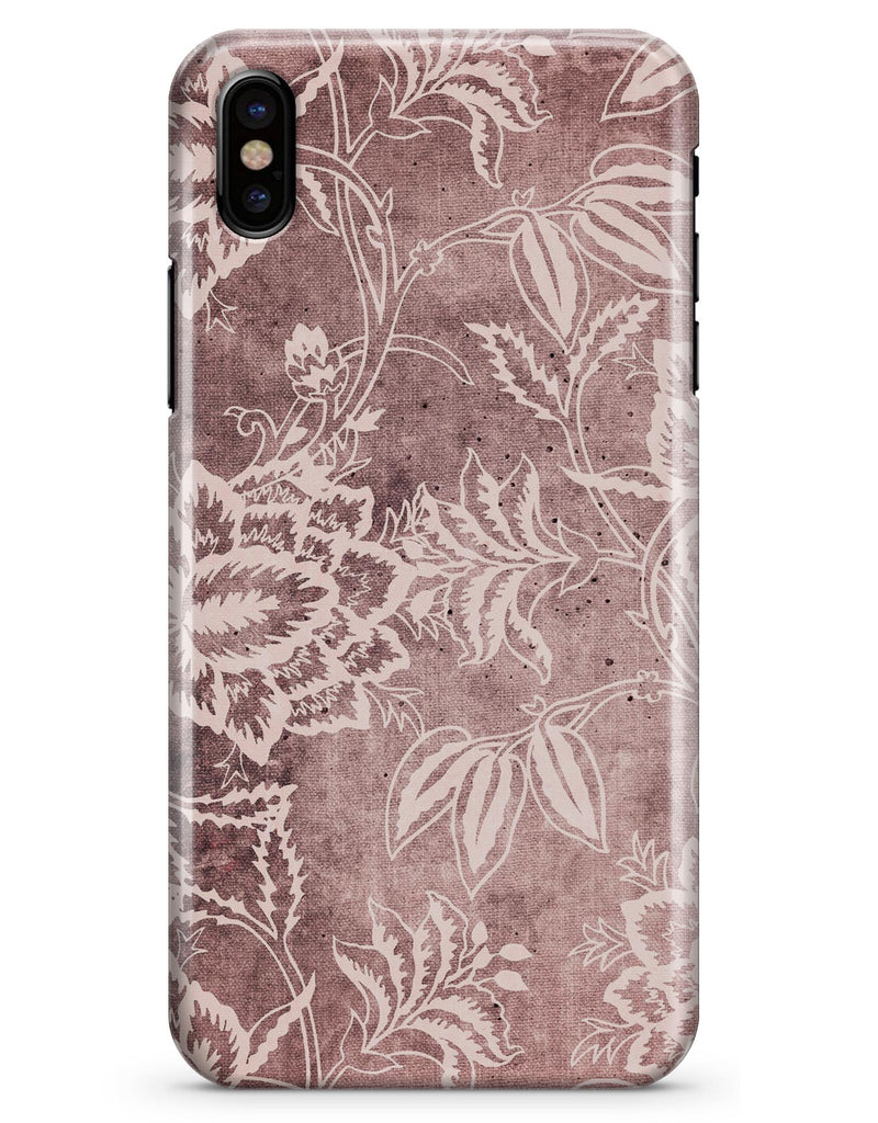 Antique Marron Floral Damask Pattern - iPhone X Clipit Case