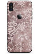 Antique Marron Floral Damask Pattern - iPhone X Skin-Kit