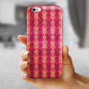 Antique Pink and Yellow Damask Pattern iPhone 6/6s or 6/6s Plus 2-Piece Hybrid INK-Fuzed Case