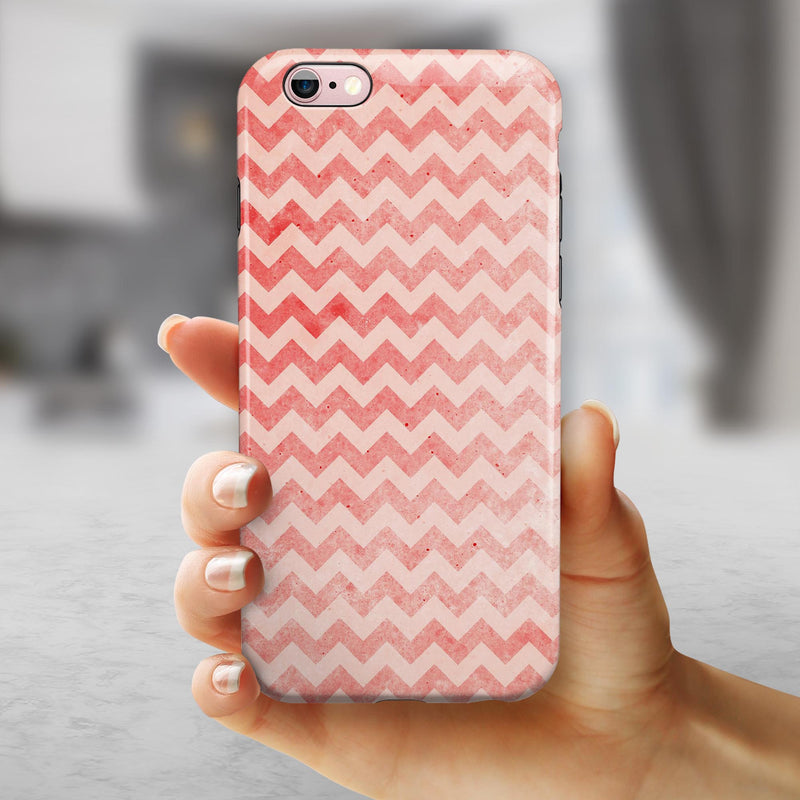 Antique Red Blush Chevron Pattern iPhone 6/6s or 6/6s Plus 2-Piece Hybrid INK-Fuzed Case