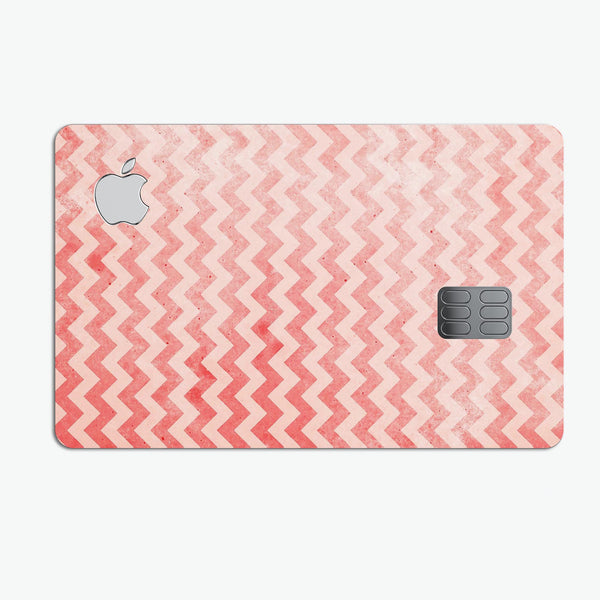 Antique Red Blush Chevron Pattern - Premium Protective Decal Skin-Kit for the Apple Credit Card