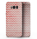 Antique Red Blush Chevron Pattern - Samsung Galaxy S8 Full-Body Skin Kit