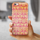 Antique Red and Orange Cauliflower Damask Pattern iPhone 6/6s or 6/6s Plus 2-Piece Hybrid INK-Fuzed Case