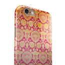 Antique Red and Orange Cauliflower Damask Pattern iPhone 6/6s or 6/6s Plus 2-Piece Hybrid INK-Fuzed Case