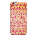 Antique Red and Orange Cauliflower Damask Pattern iPhone 6/6s or 6/6s Plus 2-Piece Hybrid INK-Fuzed Case