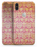 Antique Red and Orange Cauliflower Damask Pattern - iPhone X Skin-Kit