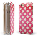 Antique Red and White Polkadot Pattern iPhone 6/6s or 6/6s Plus 2-Piece Hybrid INK-Fuzed Case
