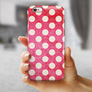 Antique Red and White Polkadot Pattern iPhone 6/6s or 6/6s Plus 2-Piece Hybrid INK-Fuzed Case