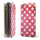 Antique Red and White Polkadot Pattern iPhone 6/6s or 6/6s Plus 2-Piece Hybrid INK-Fuzed Case