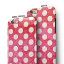 Antique Red and White Polkadot Pattern iPhone 6/6s or 6/6s Plus 2-Piece Hybrid INK-Fuzed Case