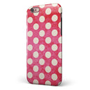 Antique Red and White Polkadot Pattern iPhone 6/6s or 6/6s Plus 2-Piece Hybrid INK-Fuzed Case