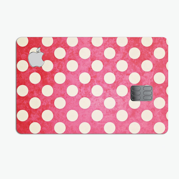 Antique Red and White Polkadot Pattern - Premium Protective Decal Skin-Kit for the Apple Credit Card