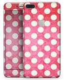 Antique Red and White Polkadot Pattern - Skin-kit for the iPhone 8 or 8 Plus