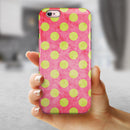 Antique Red and Yellow Polkadot Pattern iPhone 6/6s or 6/6s Plus 2-Piece Hybrid INK-Fuzed Case