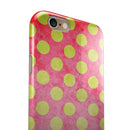 Antique Red and Yellow Polkadot Pattern iPhone 6/6s or 6/6s Plus 2-Piece Hybrid INK-Fuzed Case