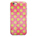Antique Red and Yellow Polkadot Pattern iPhone 6/6s or 6/6s Plus 2-Piece Hybrid INK-Fuzed Case