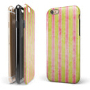 Antique Red and Yellow Verticle Stripes iPhone 6/6s or 6/6s Plus 2-Piece Hybrid INK-Fuzed Case