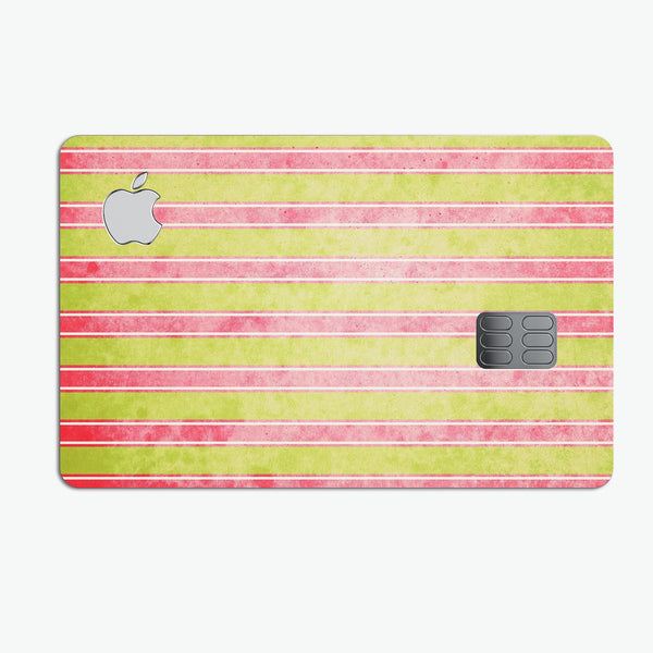Antique Red and Yellow Verticle Stripes - Premium Protective Decal Skin-Kit for the Apple Credit Card