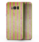 Antique Red and Yellow Verticle Stripes - Samsung Galaxy S8 Full-Body Skin Kit