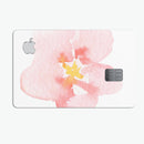 Apricot Watercolor Hibiscus - Premium Protective Decal Skin-Kit for the Apple Credit Card
